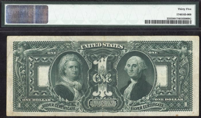 1896 $1 Educational Silver Certificate REVERSE Image