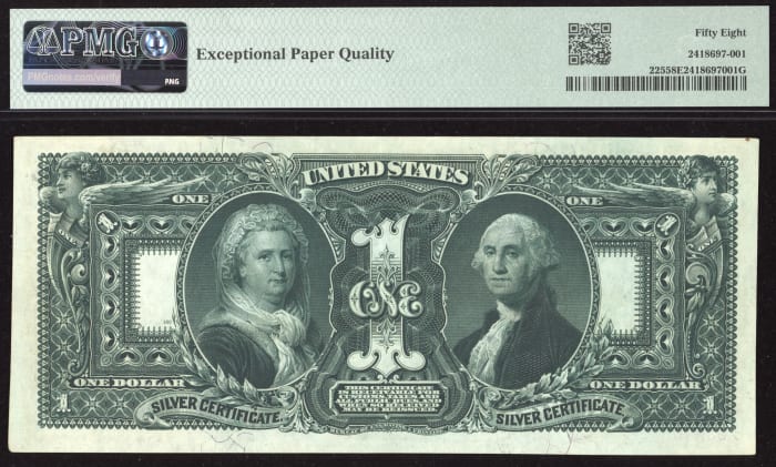 1896 $1 Educational Silver Certificate Reverse Image