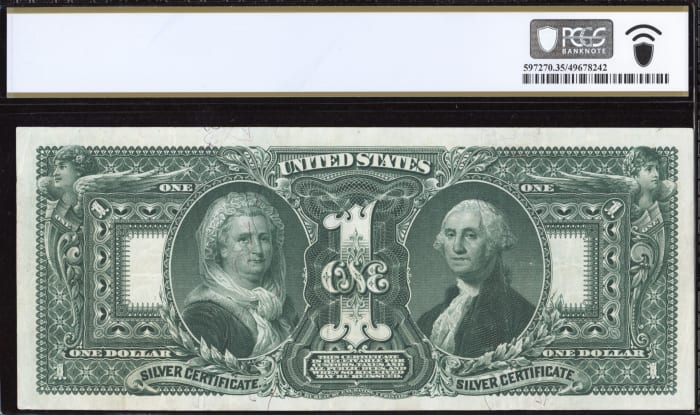 1896 $1 Educational Silver Certificate REVERSE Image