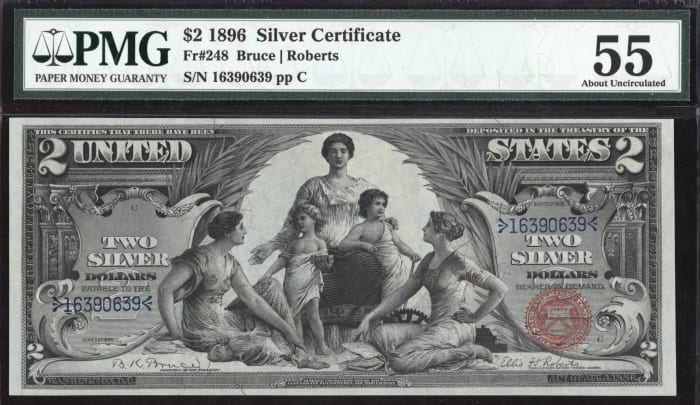 1896 $2 Educational Silver Certificate Obverse Image