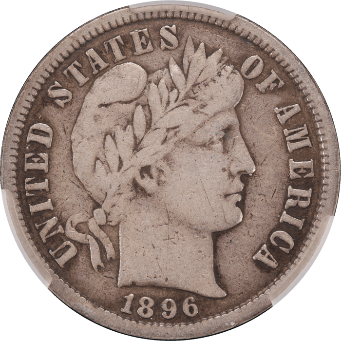 1896-S Barber Dime (10c) OBVERSE Image