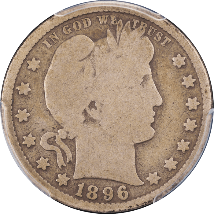1896-S Barber Quarter (25c) Obverse Image