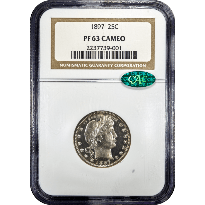 1897 Barber Quarter (25c) Obverse Slab Image