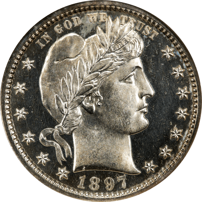 1897 Barber Quarter (25c) Obverse Image