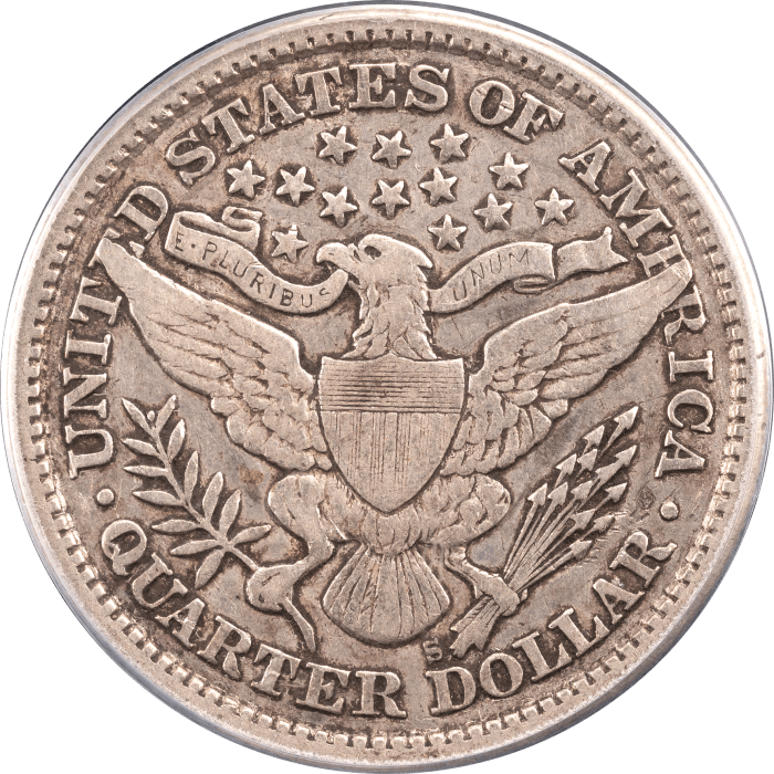1897-S Barber Quarter (25c) Reverse Image