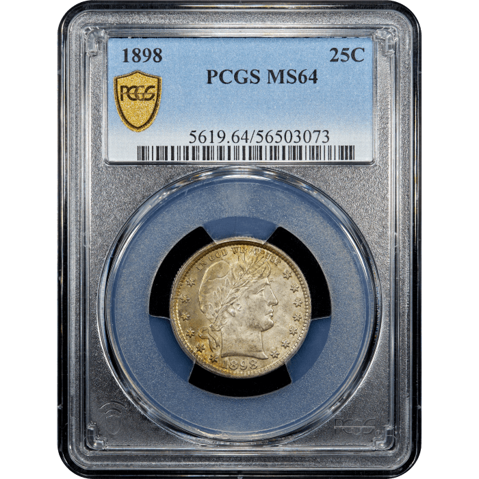 1898 Barber Quarter (25c) Obverse Slab Image