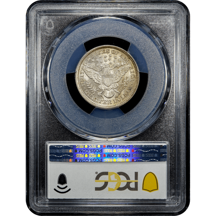 1898 Barber Quarter (25c) Reverse Slab Image