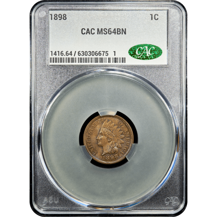 1898 Indian Cent (1c) Obverse Slab Image