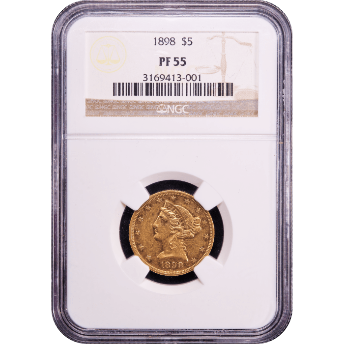 1898 Liberty Gold Half Eagle Obverse Slab Image