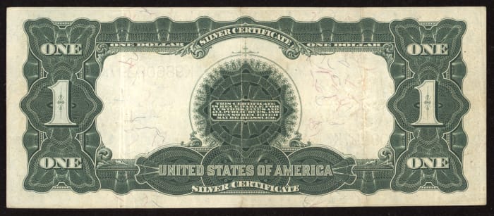 1899 $1 Black Eagle Silver Certificate REVERSE Image