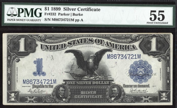 1899 $1 Black Eagle Silver Certificate OBVERSE Image