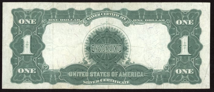 1899 $1 Black Eagle Silver Certificate REVERSE Image