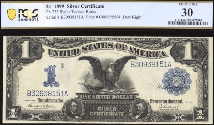 1899 $1 Black Eagle Silver Certificate OBVERSE Image