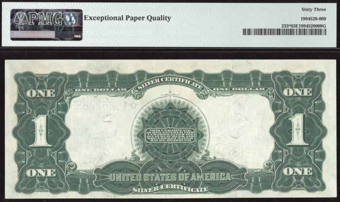 1899 $1 Black Eagle Silver Certificate REVERSE Image