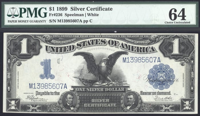 1899 $1 Black Eagle Silver Certificate OBVERSE Image