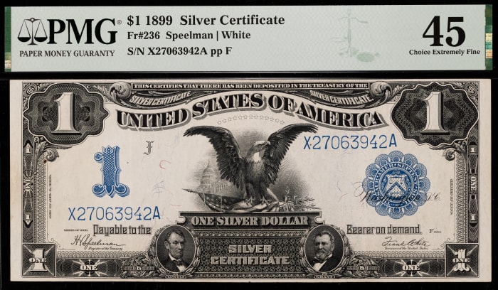 1899 $1 Black Eagle Silver Certificate Obverse Image