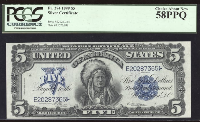 1899 $5 Chief Silver Certificate Obverse Image