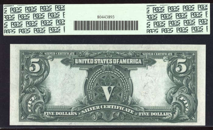 1899 $5 Chief Silver Certificate Reverse Image
