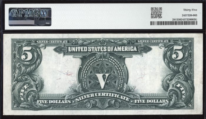 1899 $5 Chief Silver Certificate  REVERSE Image