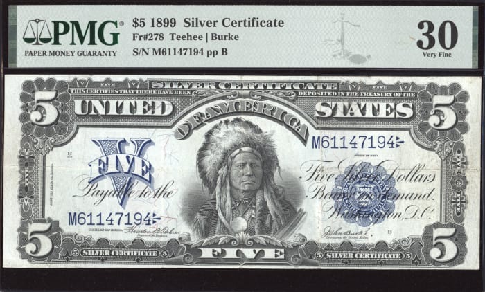 1899 $5 Chief Silver Certificate Obverse Image