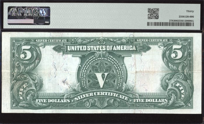 1899 $5 Chief Silver Certificate Reverse Image
