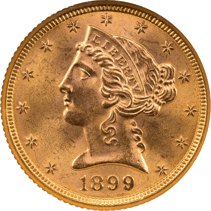 1899 Liberty Gold Half Eagle ($5) Obverse Image