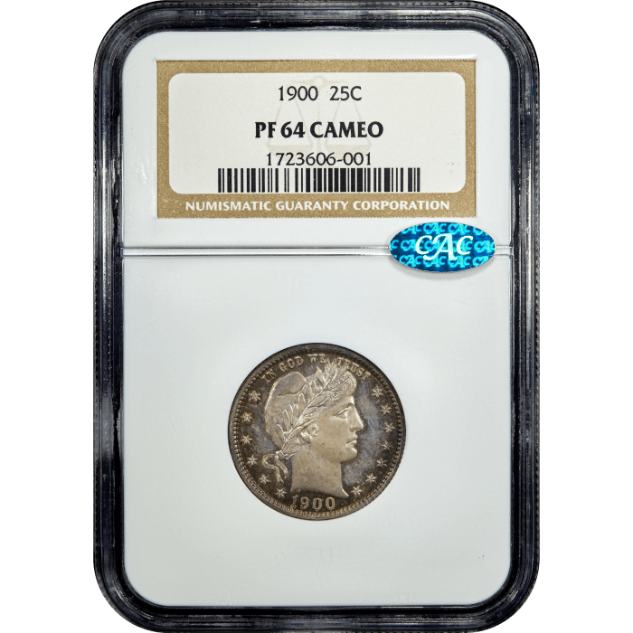 1900 Barber Quarter (25c) SLAB Image