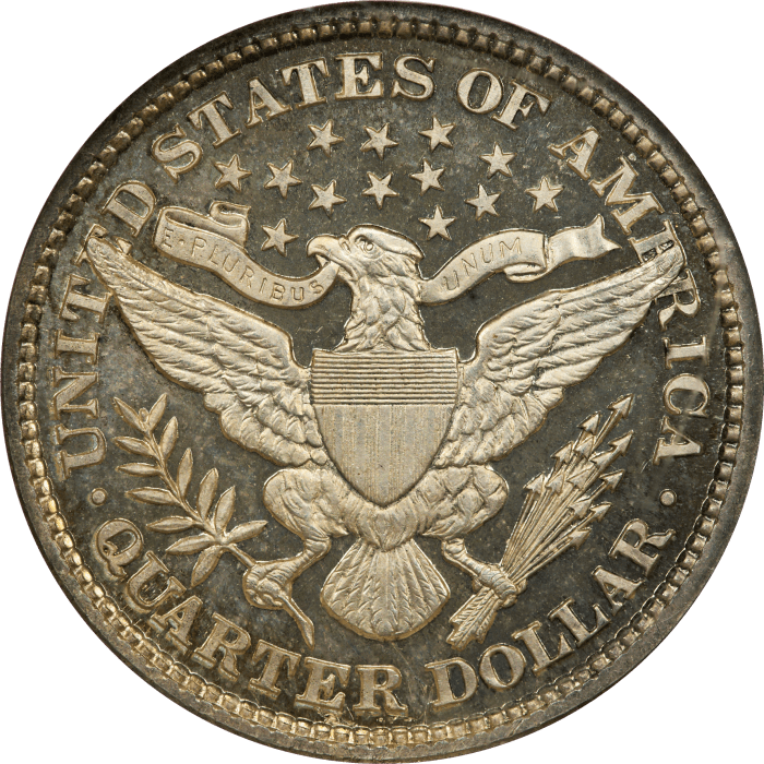 1900 Barber Quarter (25c) REVERSE Image