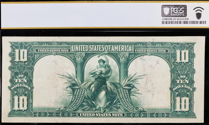 1901 $10 Bison Legal Tender Reverse Image