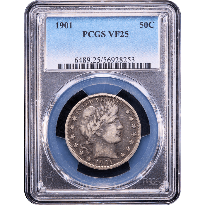 1901 Barber Half Dollar (50c) Obverse Slab Image