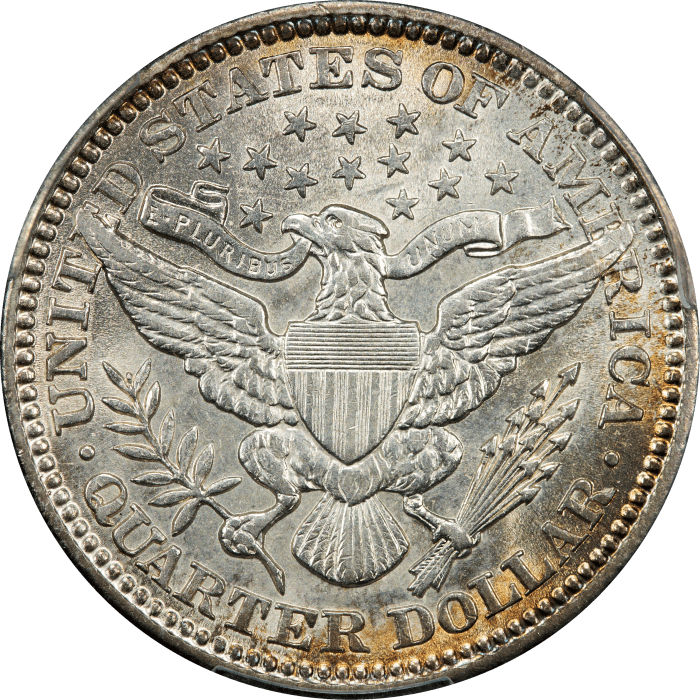 1901 Barber Quarter (25c) REVERSE Image