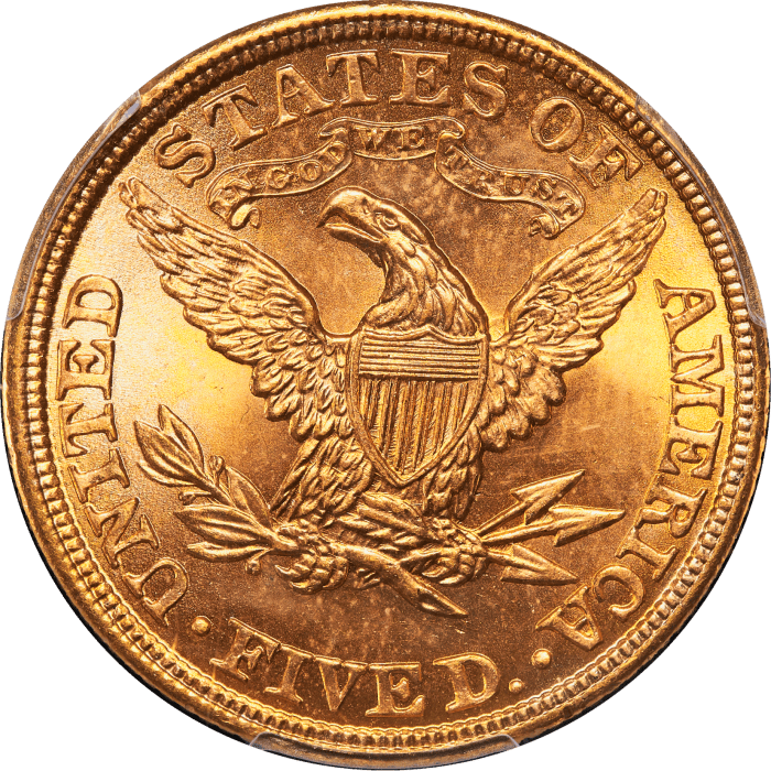 1901 Liberty Gold Half Eagle ($5) Reverse Image