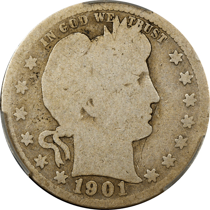 1901-S Barber Quarter (25c) Obverse Image