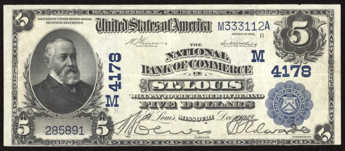 1902 $5 Date Back National - St. Louis, MO (Charter 4178) OBVERSE Image