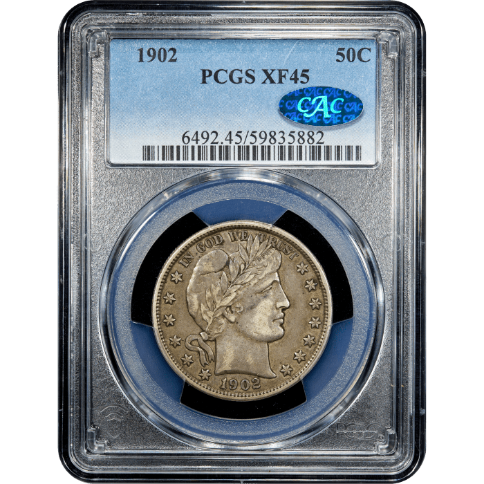 1902 Barber Half Dollar (50c) Obverse Slab Image