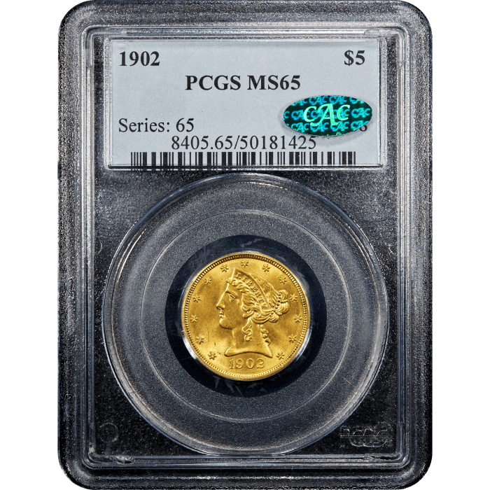 1902 Liberty Gold Half Eagle ($5) SLAB Image
