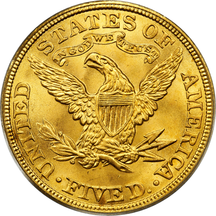 1902 Liberty Gold Half Eagle ($5) REVERSE Image