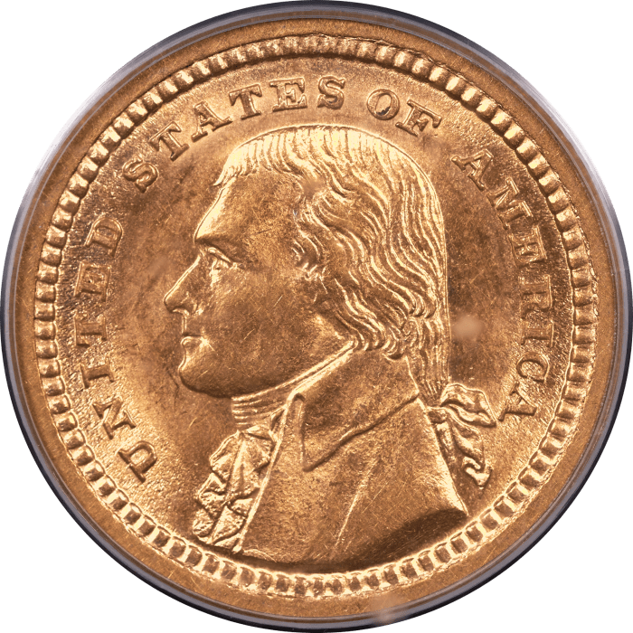 1903 LA Purchase Commemorative Gold Dollar (G$1) - Jefferson Obverse Image