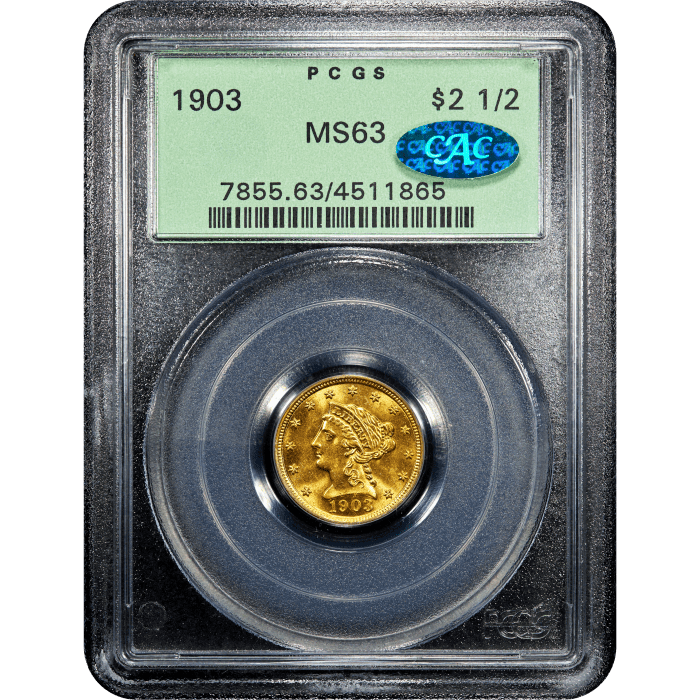 1903 Liberty Gold Quarter Eagle ($2.50) OGH Obverse Slab Image