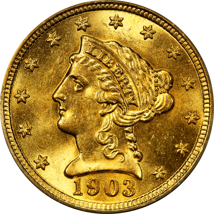 1903 Liberty Gold Quarter Eagle ($2.50) OGH Obverse Image