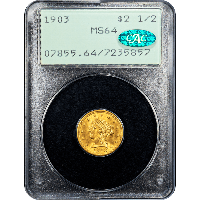 1903 Liberty Gold Quarter Eagle ($2.50) Rattler Obverse Slab Image