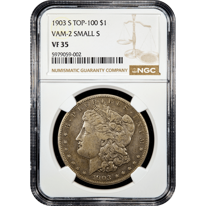 1903-S Morgan Dollar ($1) VAM 2 Micro S Obverse Slab Image