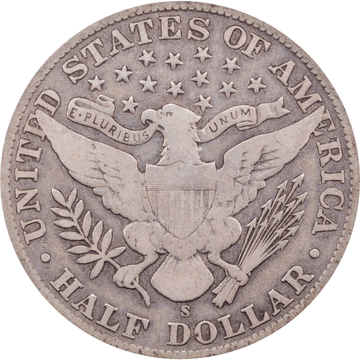 1904-S Barber Half Dollar (50c) Reverse Image