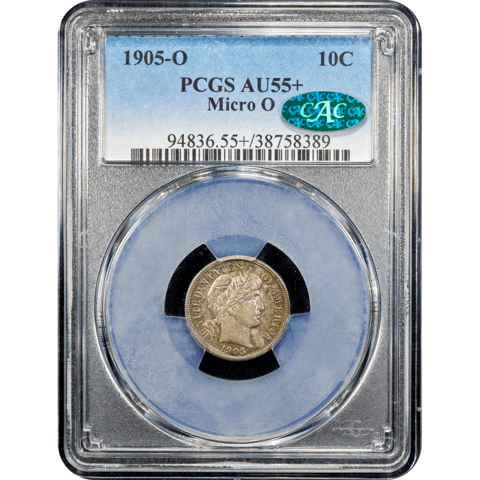 1905-O Barber Dime (10c) Micro O Obverse Slab Image