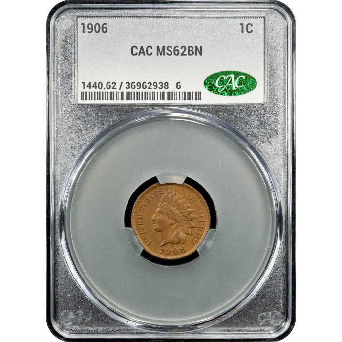 1906 Indian Cent (1c) Obverse Slab Image