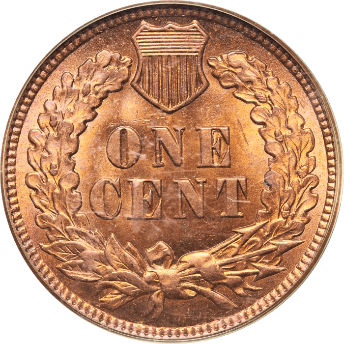 1906 Indian Cent (1c) OGH Reverse Image
