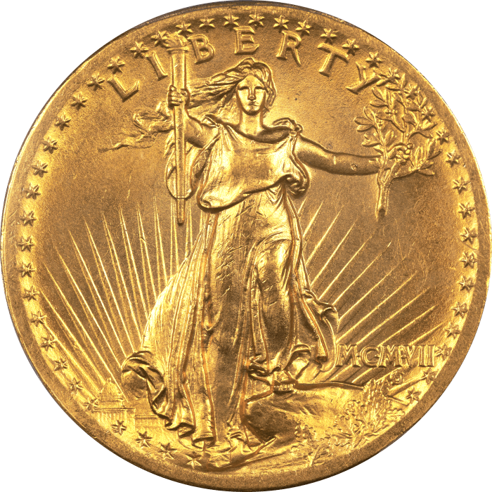 1907 High Relief Saint Gaudens Double Eagle ($20) Wire Edge Obverse Image