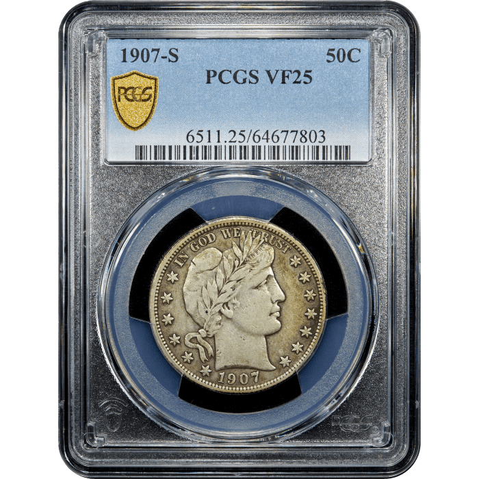 1907-S Barber Half Dollar (50c) Obverse Slab Image