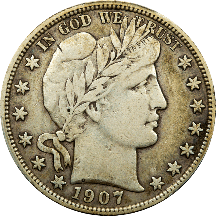 1907-S Barber Half Dollar (50c) Obverse Image