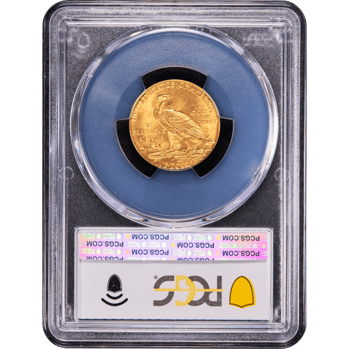 1908 Indian Gold Half Eagle ($5) Reverse Slab Image